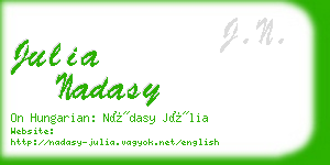 julia nadasy business card